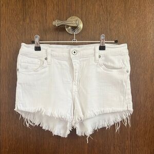 Pistola White Jean Shorts Frayed Hem